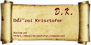 Dézsi Krisztofer névjegykártya